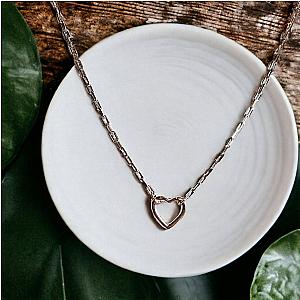 Modern Love Necklace 15 inch Silver