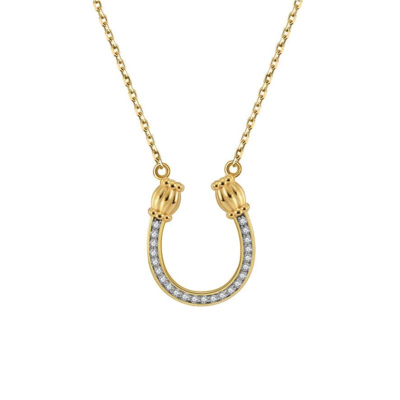 Saints and Saviors Feeling Lucky Reversible Gold Horseshoe Necklace