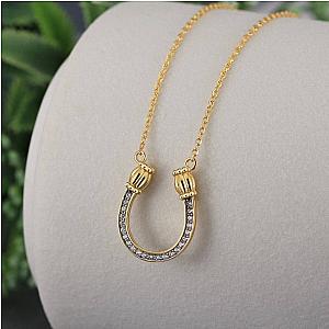 Saints and Saviors Feeling Lucky Reversible Gold Horseshoe Necklace