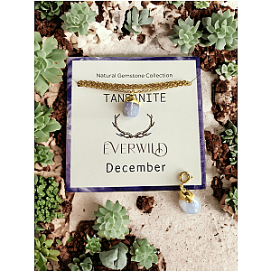 Everwild* Raw Natural Gemstone Nugget Birthstone Necklace - December Tanzanite