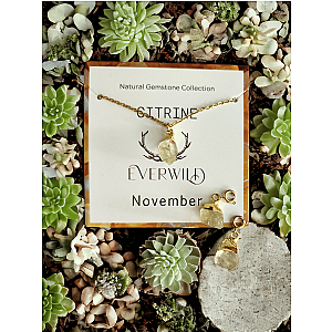 Everwild* Raw Natural Gemstone Nugget Birthstone Necklace - November Citrine