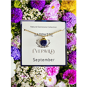 Everwild* Raw Natural Gemstone Nugget Birthstone Necklace - September Sapphire