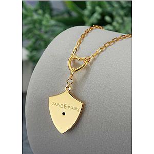 Saints and Saviors Shield Crown Pendant Heart Necklace