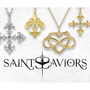 Saints and Saviors Shield Crown Pendant Heart Necklace