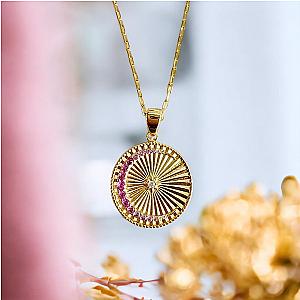 Saints and Saviors Over The Moon Pink Pendant Necklace