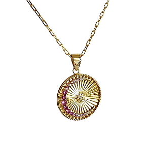 Saints and Saviors Over The Moon Pink Pendant Necklace