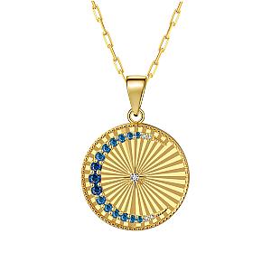 Saints and Saviors Over The Moon Blue Pendant Necklace