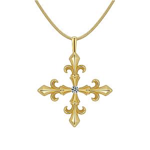 Saints and Saviors Fleur Madrigal Cross Necklace in Gold