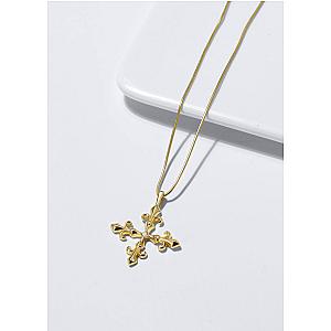 Saints and Saviors Fleur Madrigal Cross Necklace in Gold