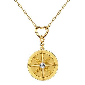 Saints and Saviors We Wander Compass Necklace