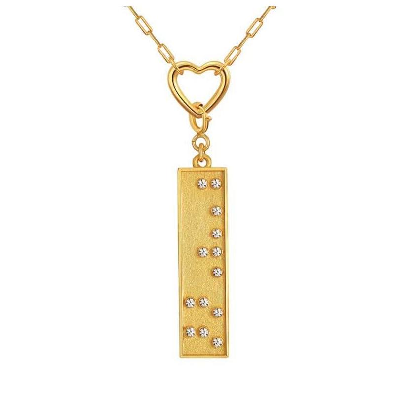 Touchstone* Badass Heart Pendant Necklace Gold