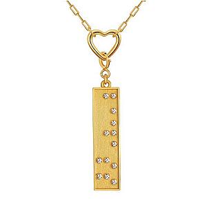 Touchstone* Badass Heart Pendant Necklace Gold