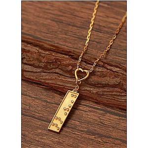 Touchstone* Badass Heart Pendant Necklace Gold