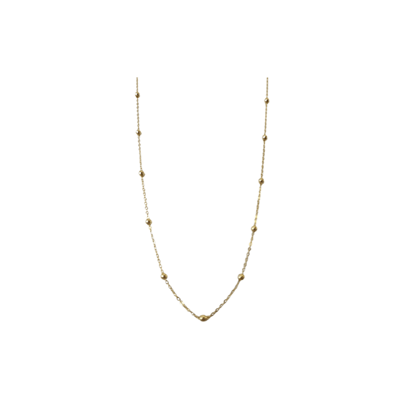 YOUnique Cable and Ball Link Chain Necklace - Gold