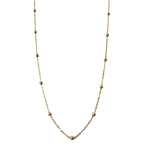 YOUnique Cable and Ball Link Chain Necklace - Gold