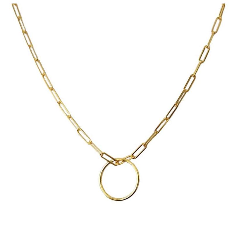 YOUnique* 30-inch Clip Link Ring Necklace Gold