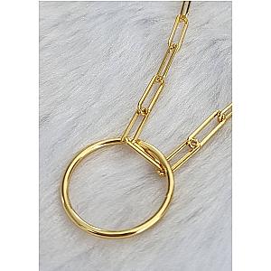 YOUnique* 30-inch Clip Link Ring Necklace Gold