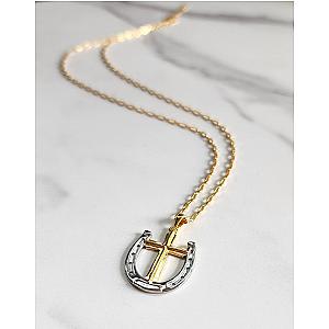Saints and Saviors Rider's Prayer Two-Tone Gold Clip Chain Necklace
