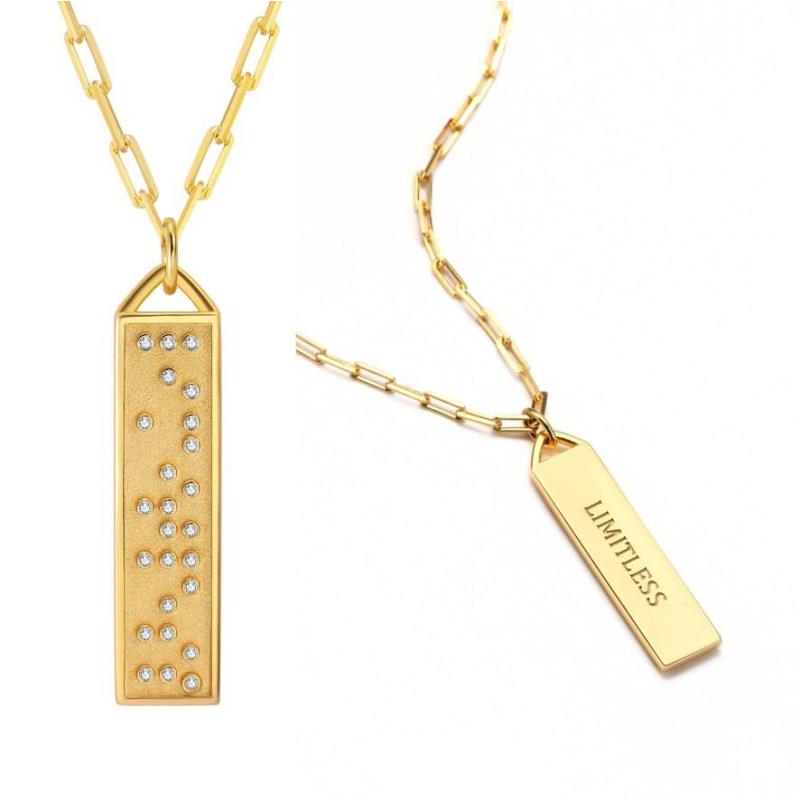 Touchstone* Limitless Bar Necklace Gold
