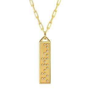 Touchstone* Fearless Bar Necklace Gold