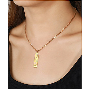 Touchstone* Fearless Bar Necklace Gold