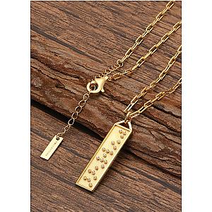 Touchstone* Fearless Bar Necklace Gold