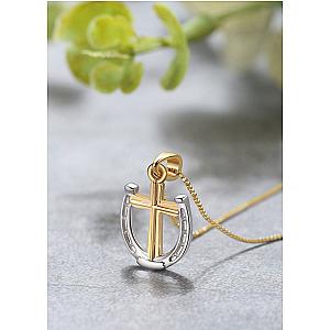 Saints and Saviors* Rider's Prayer Mini G/S Necklace Gold Box Chain