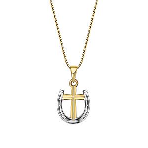 Saints and Saviors* Rider's Prayer Mini G/S Necklace Gold Box Chain