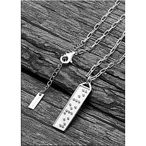 Touchstone* Beloved Bar Necklace Silver