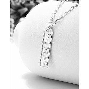 Touchstone* Beloved Bar Necklace Silver