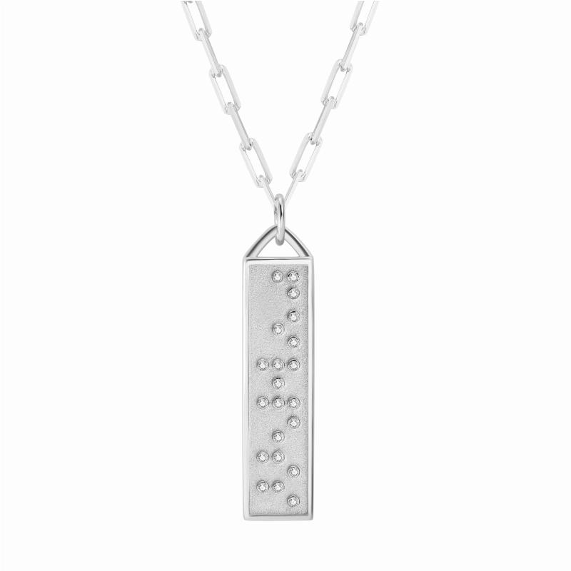 Touchstone* Fearless Bar Necklace Silver