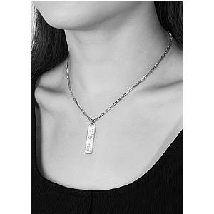 Touchstone* Fearless Bar Necklace Silver
