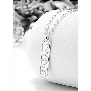 Touchstone* Fearless Bar Necklace Silver