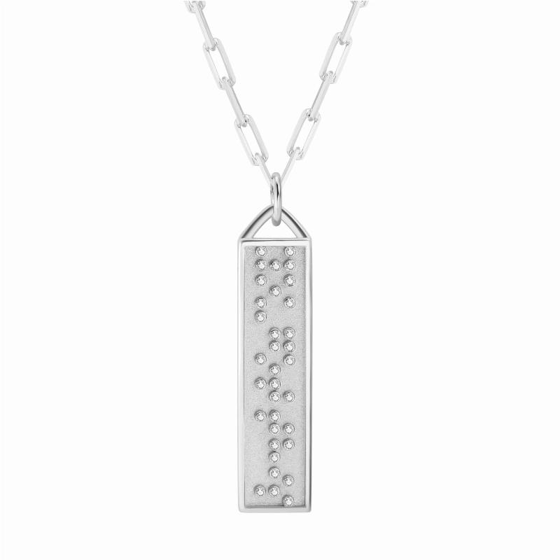 Touchstone* You Got This Bar Necklace Silver