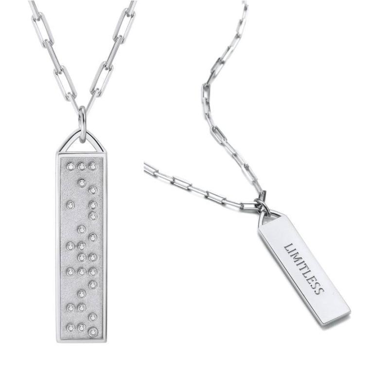 Touchstone* Limitless Bar Necklace Silver