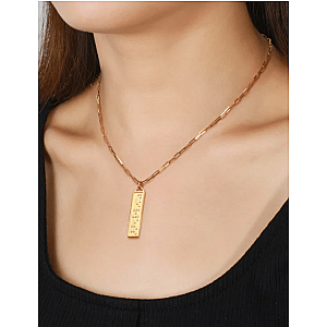 Touchstone* Beloved Bar Necklace Gold