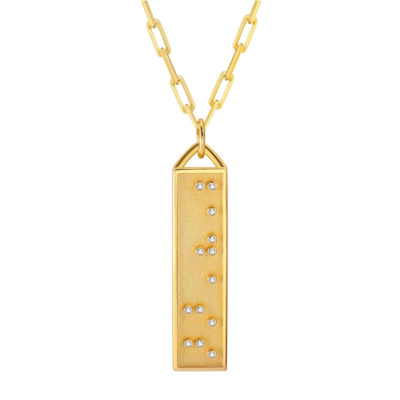 Touchstone* Badass Bar Necklace Gold