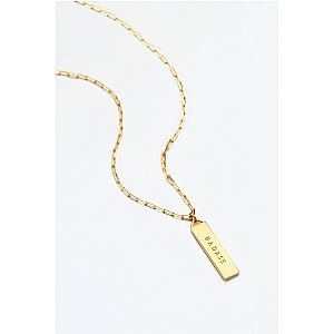 Touchstone* Badass Bar Necklace Gold
