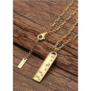 Touchstone* Badass Bar Necklace Gold