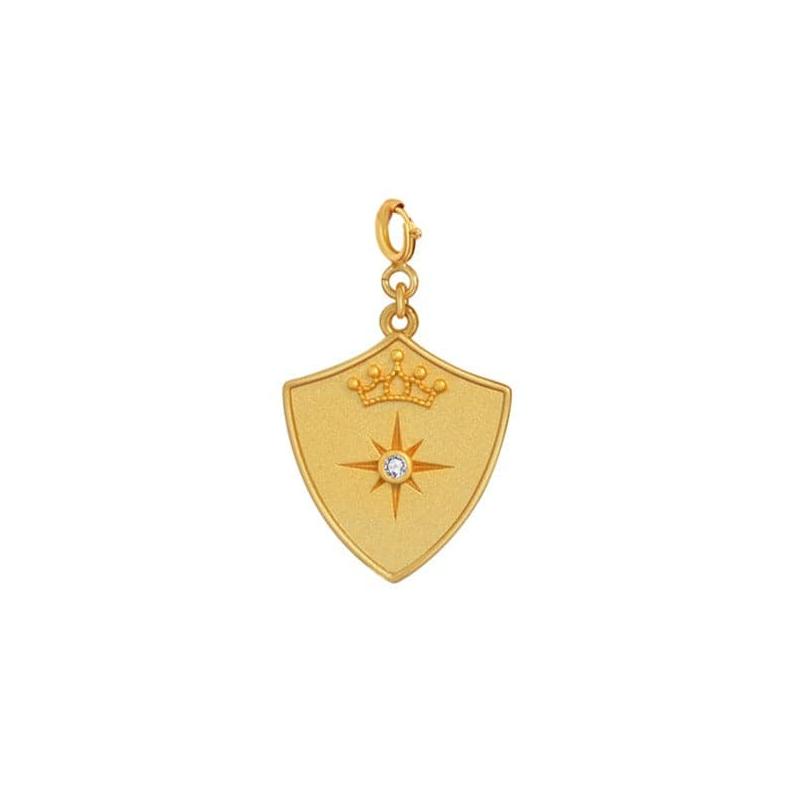 Saints and Saviors Crown Shield Pendant Gold
