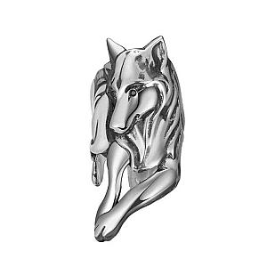 Everwild* Courage Wolf Cuff Ring Silver + Diamonds