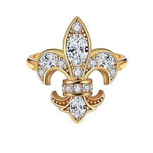 Saints and Saviors Fleur de lis Ring Gold + Diamonds