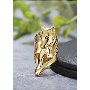 Everwild* Courage Wolf Cuff Ring in Gold + Diamonds