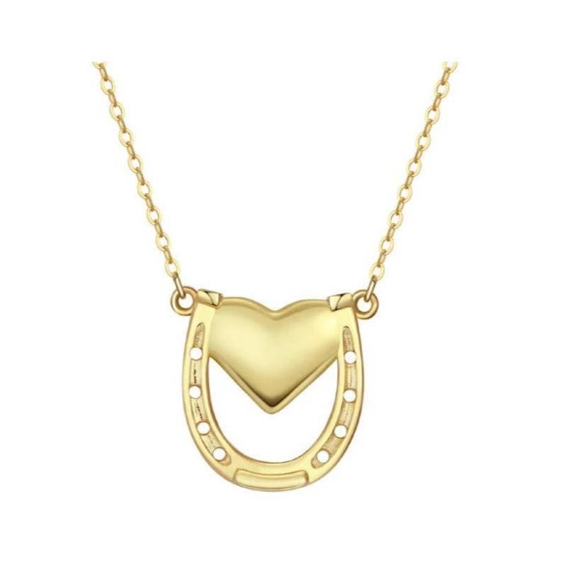 Saints and Saviors* Capture My Heart Horseshoe Necklace Gold