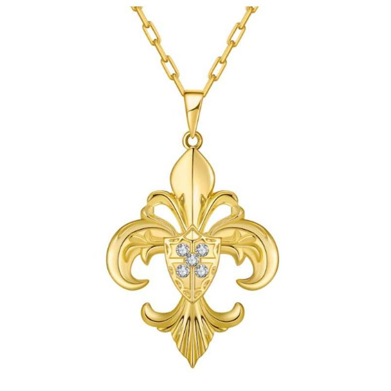 Saints and Saviors* Fleur de Lis Gold Pendant Necklace