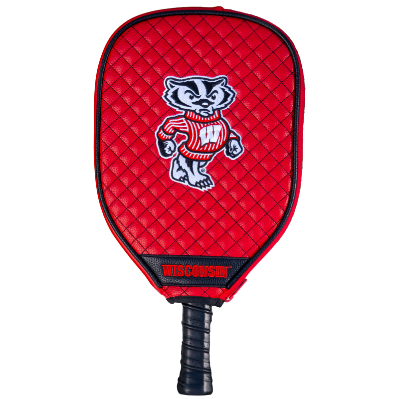 Wisconsin Badgers Quilted Pickleball Paddle Cover (Red)