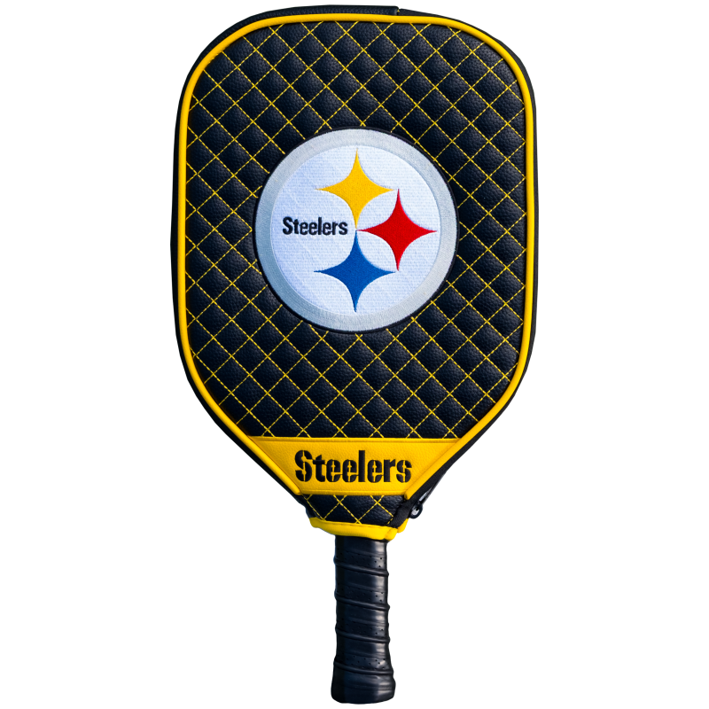 Pittsburgh Steelers Quilted Pickleball Paddle Cover (Black)