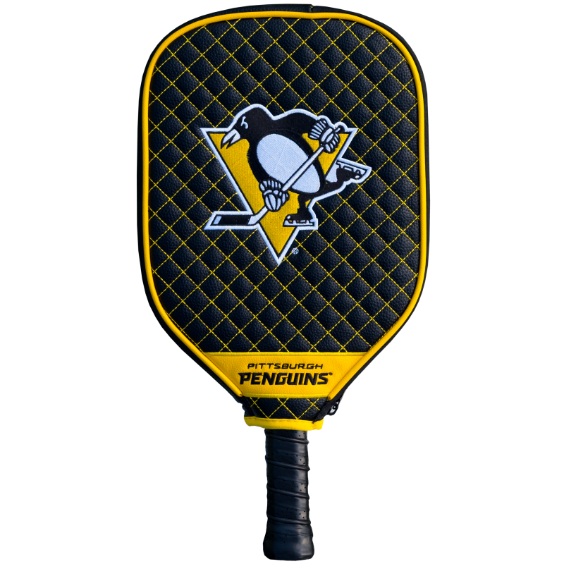 Pittsburgh Penguins Quilted Pickleball Paddle Cover (Black)