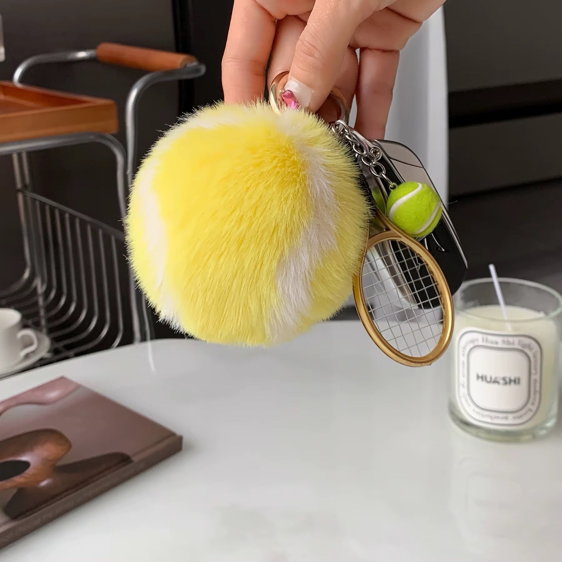 Fluff Ball Tennis Charms