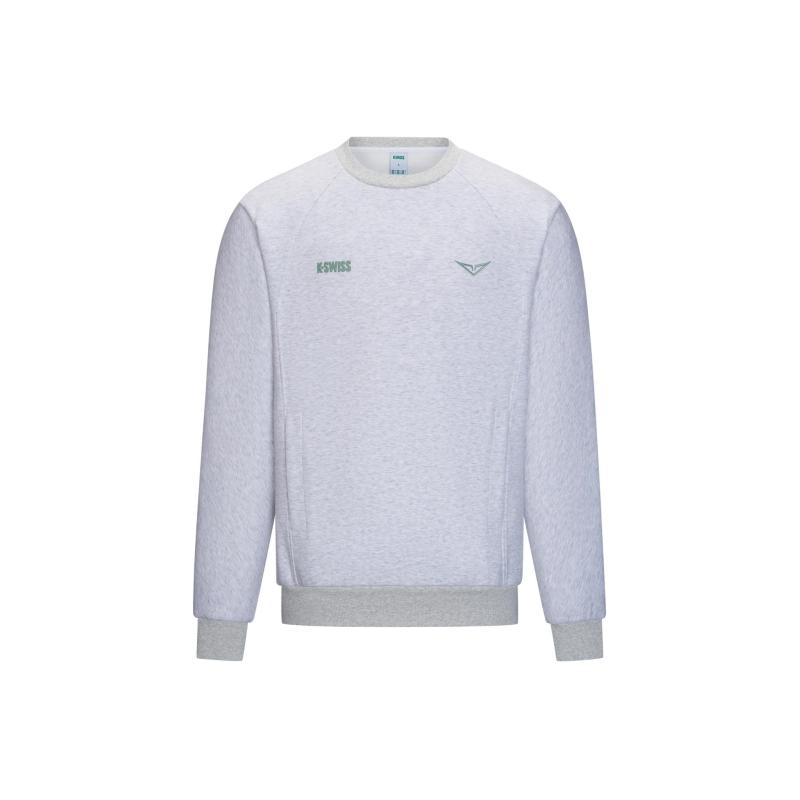 1713350-099 | K- SWISS X ANDREY RUBLEV UNISEX LOGO SWEATSHIRT | GREY